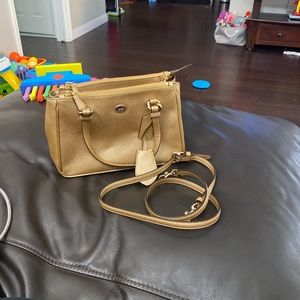 Gold Coach Peyton Leather crossbody/satchel